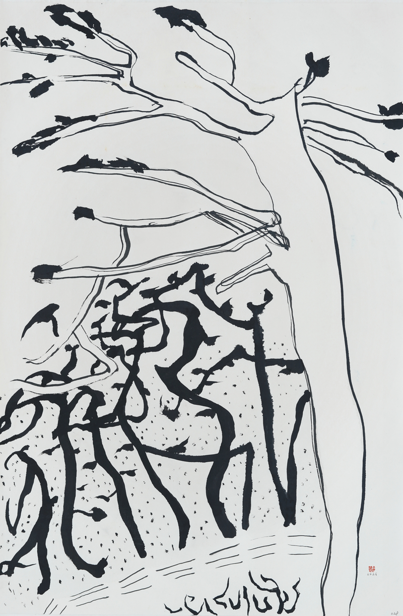 장병언, structure landscape 028, ink_on_paper, painting, 2026